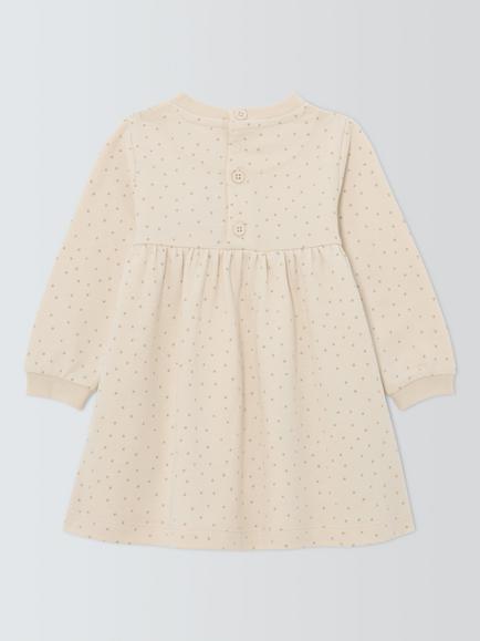 John Lewis Baby Pumpkin Pockets Dress, Natural - view 2, Natural