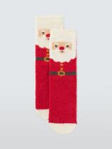 John Lewis Kids' Fluffy Santa Slipper Socks, Multi
