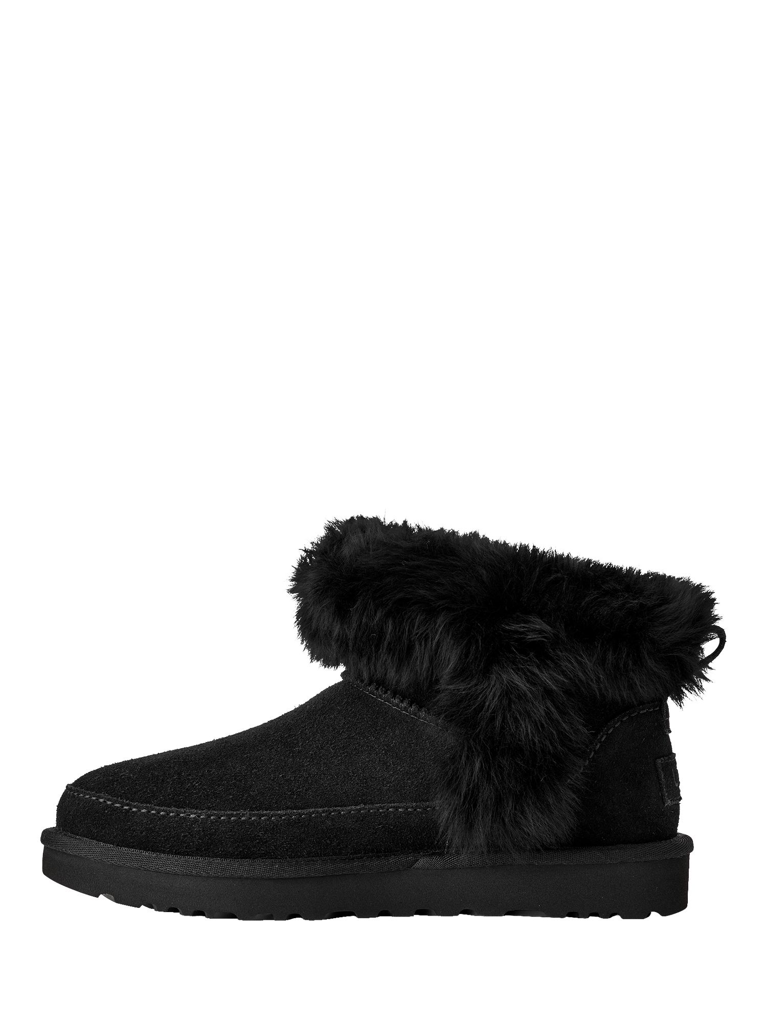 Product image 3 of 7, which shows UGG Classic Ultra Mini Chalet Suede Ankle Boots, Black, 4