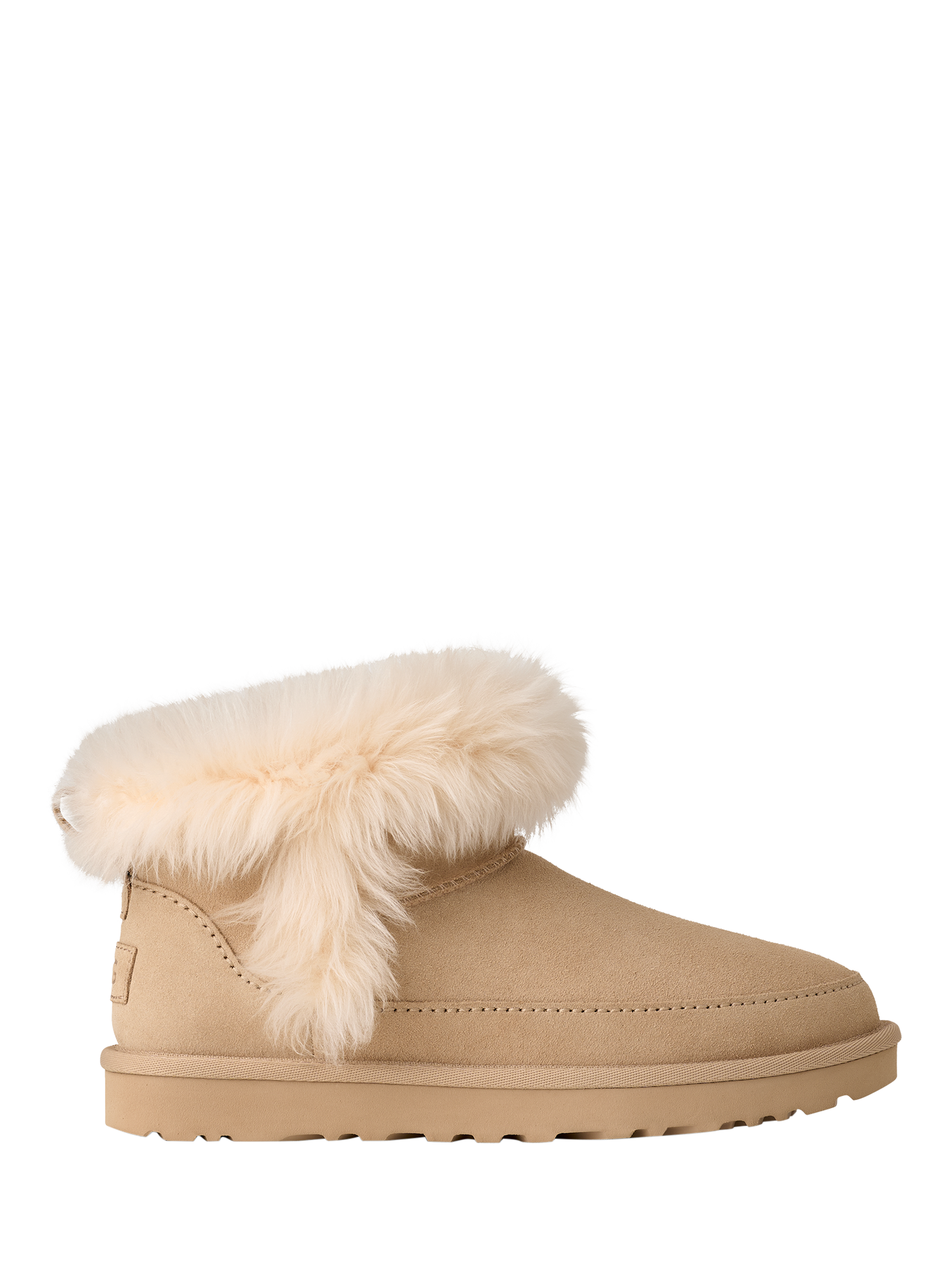 Product image 1 of 7, which shows UGG Classic Ultra Mini Chalet Suede Ankle Boots, Sand, 6