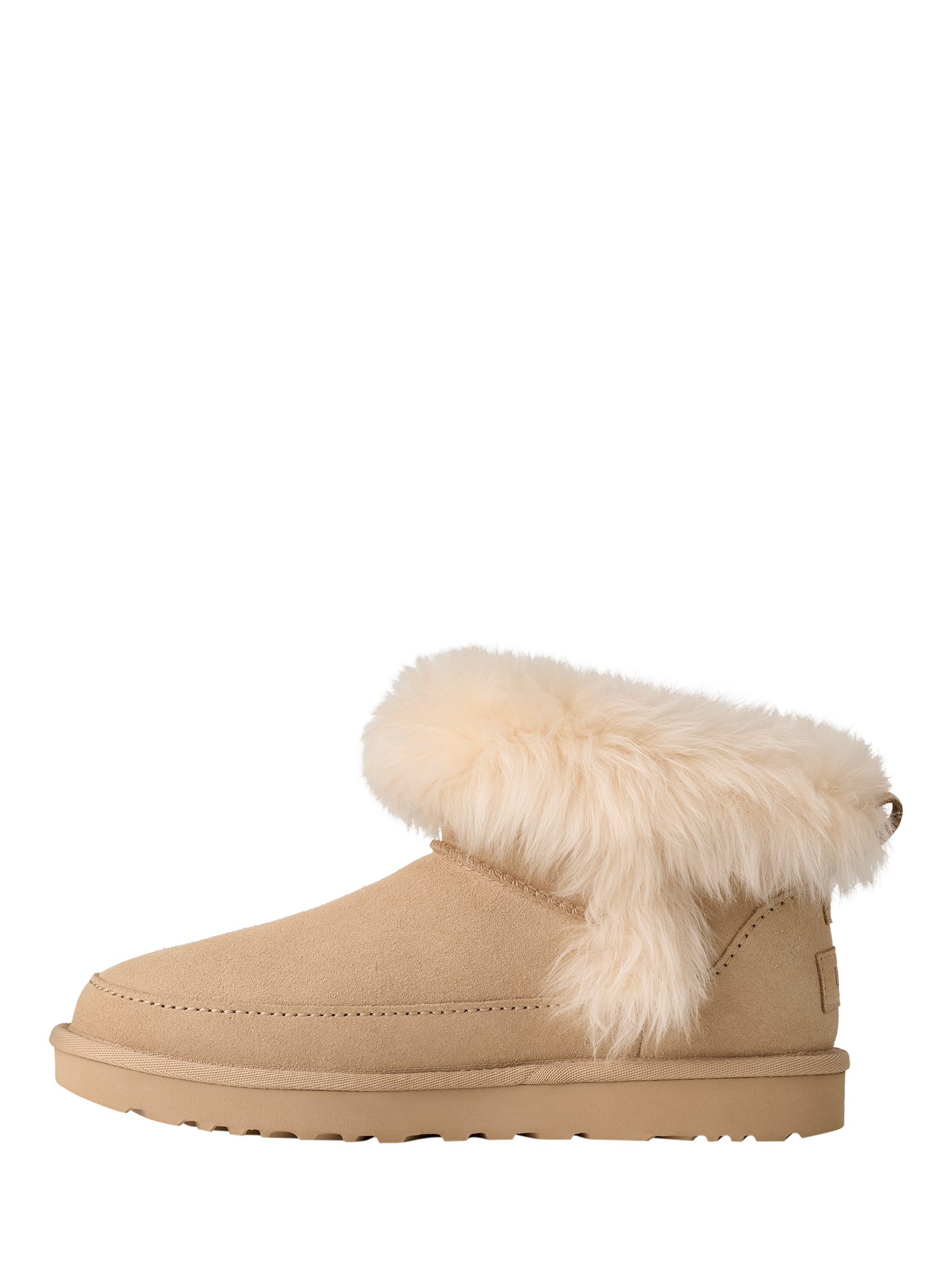 Product image 3 of 7, which shows UGG Classic Ultra Mini Chalet Suede Ankle Boots, Sand, 6