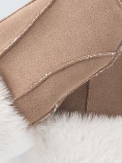 John Lewis Kids' Faux Suede Mittens, Chestnut - view 2, Chestnut