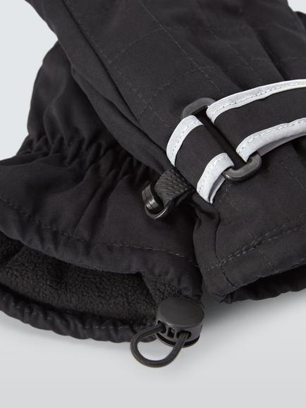John Lewis Kids' Quilted Ski Gloves, Black - view 2, Black