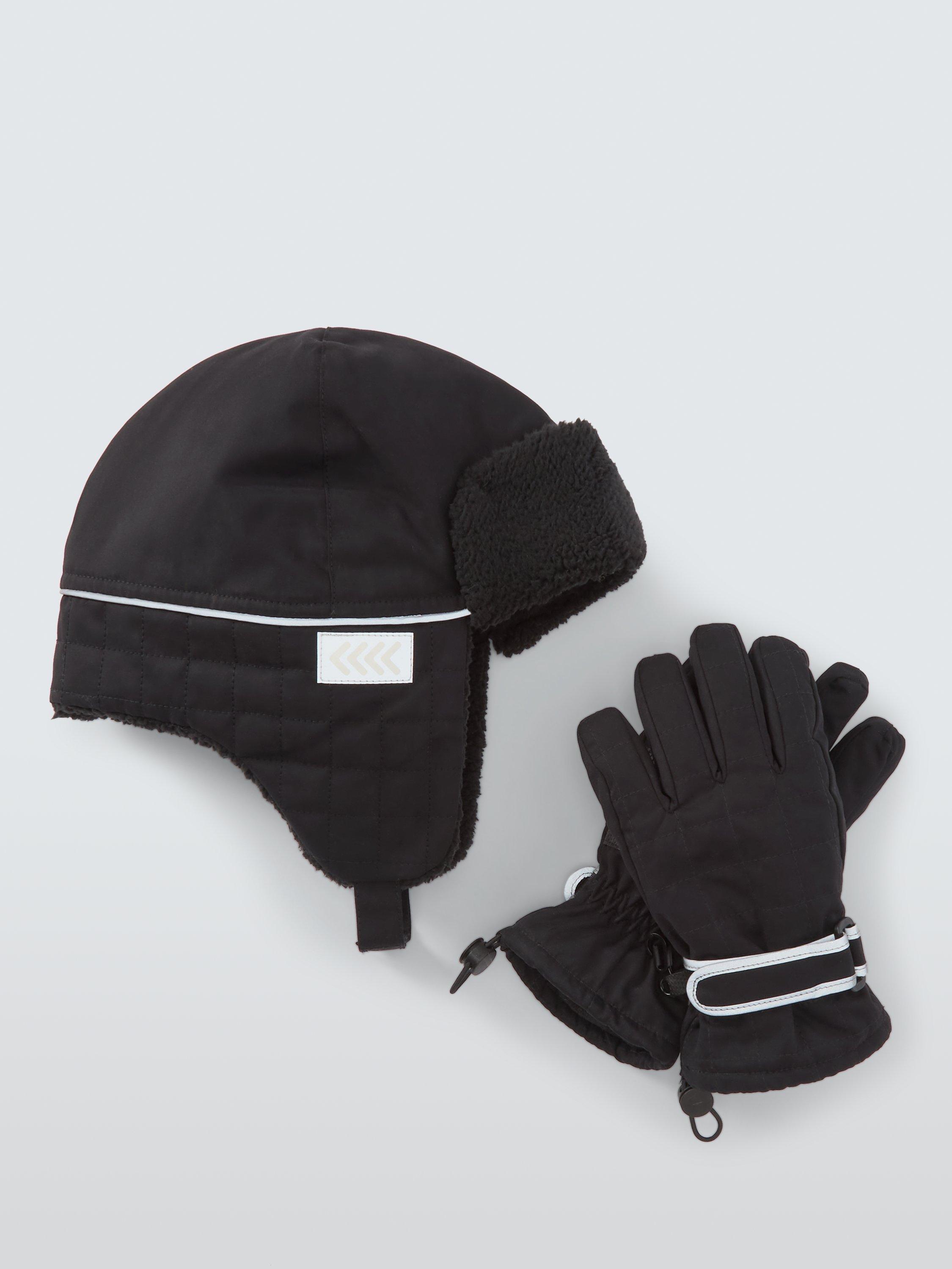 Product image 3 of 5, which shows John Lewis Kids' Quilted Ski Gloves, Black, 3-5 years