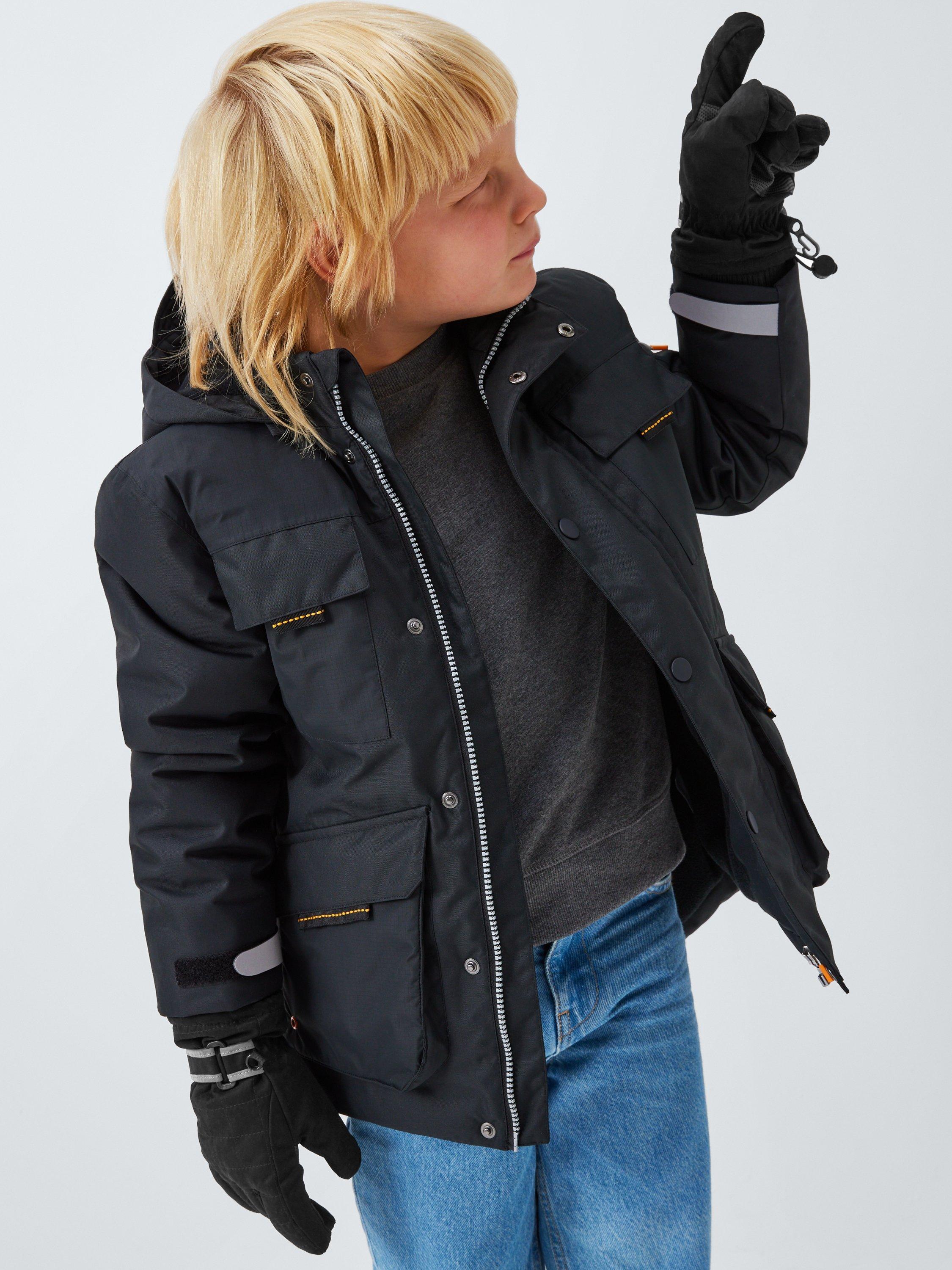 Product image 5 of 5, which shows John Lewis Kids' Quilted Ski Gloves, Black, 3-5 years