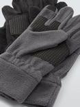 John Lewis Kids' Fleece Gloves, Pack of 2, Grey Black