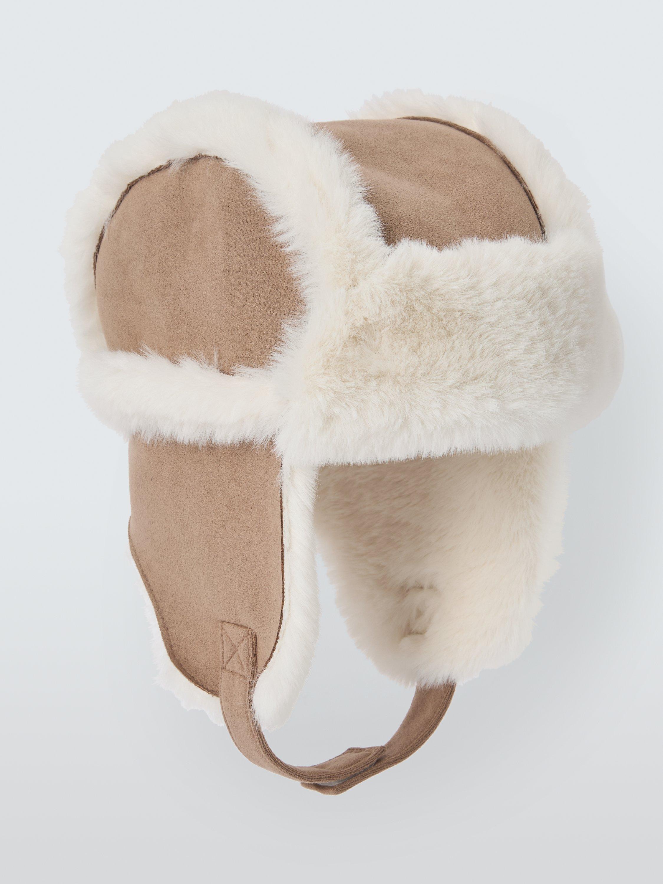 Product image 2 of 4, which shows John Lewis Kids' Faux Suede Hat, Chestnut, 3-5 years