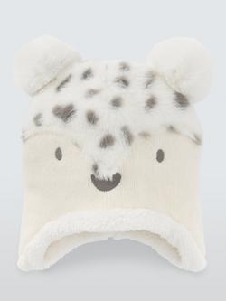John Lewis Kids' Faux Fur Bear Hat, Cream - view 2, Cream