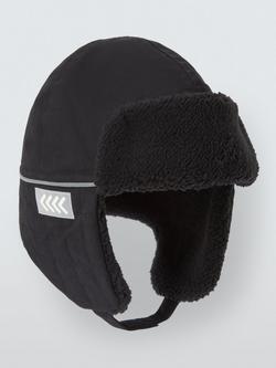 John Lewis Kids' Ski Trapper Hat, Black, Black