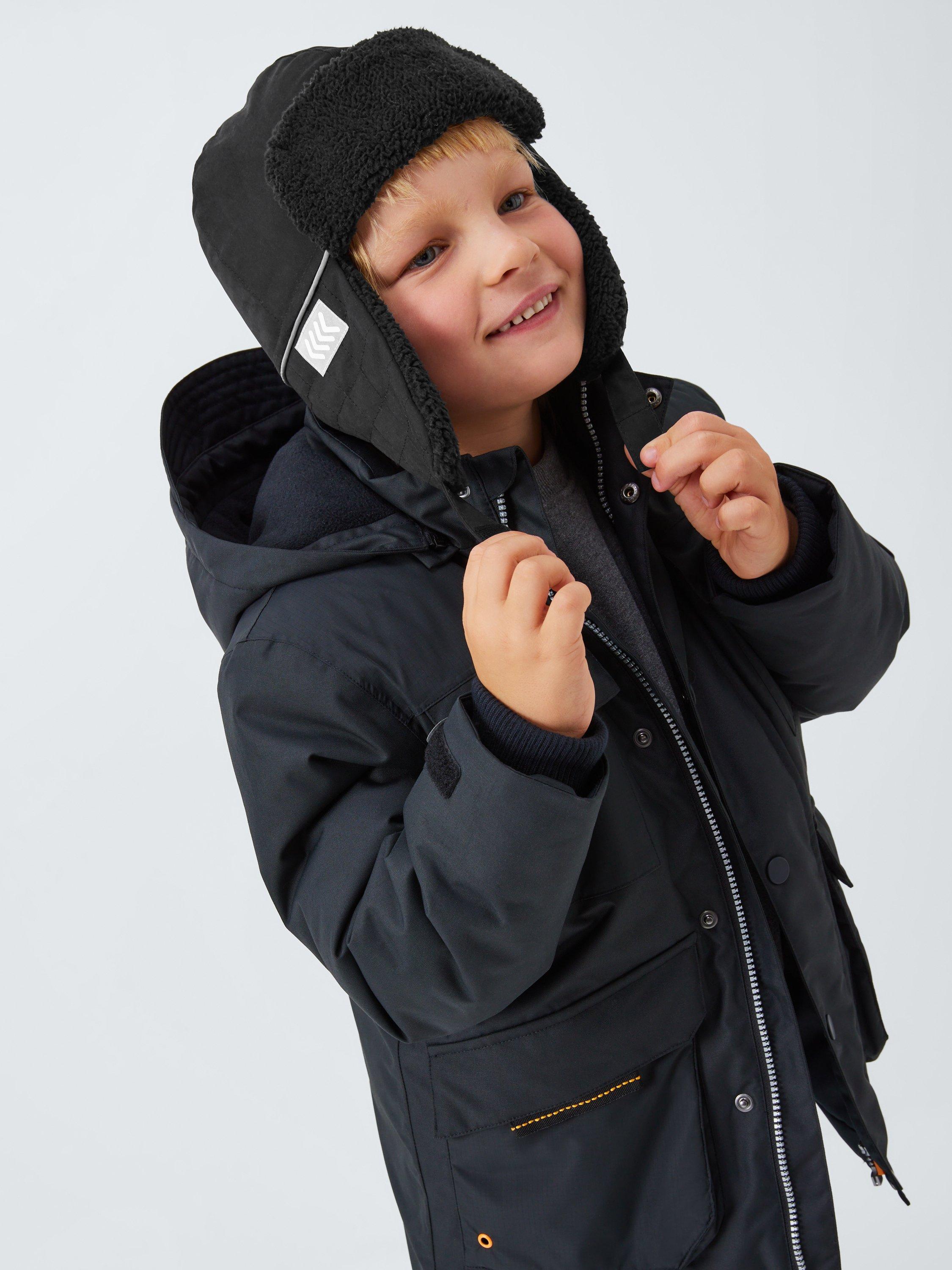 Product image 3 of 4, which shows John Lewis Kids' Ski Trapper Hat, Black, 3-5 years