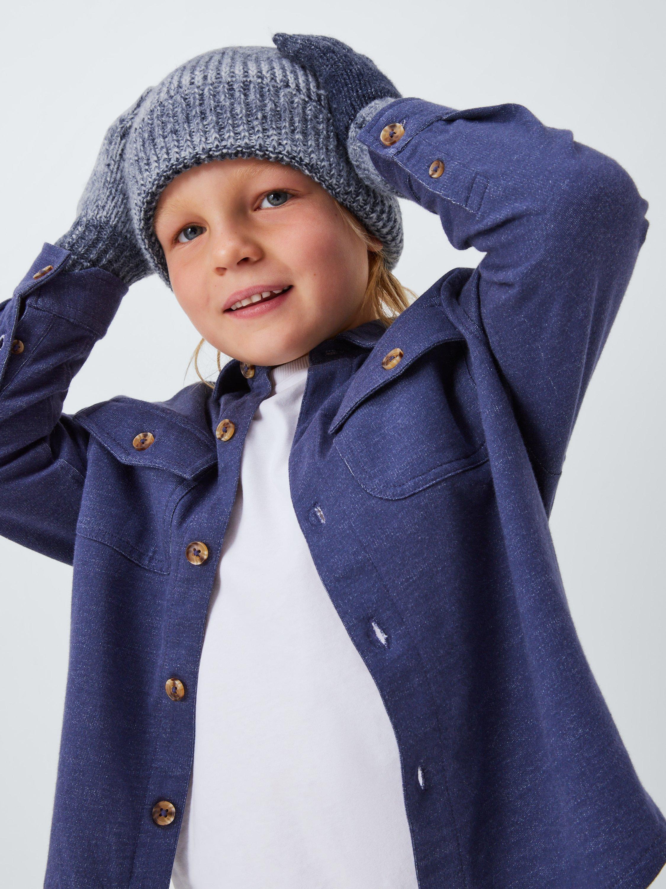 Product image 4 of 4, which shows John Lewis Kids' Ombre Beanie Hat & Gloves Set, Black Multi, 6-8 years