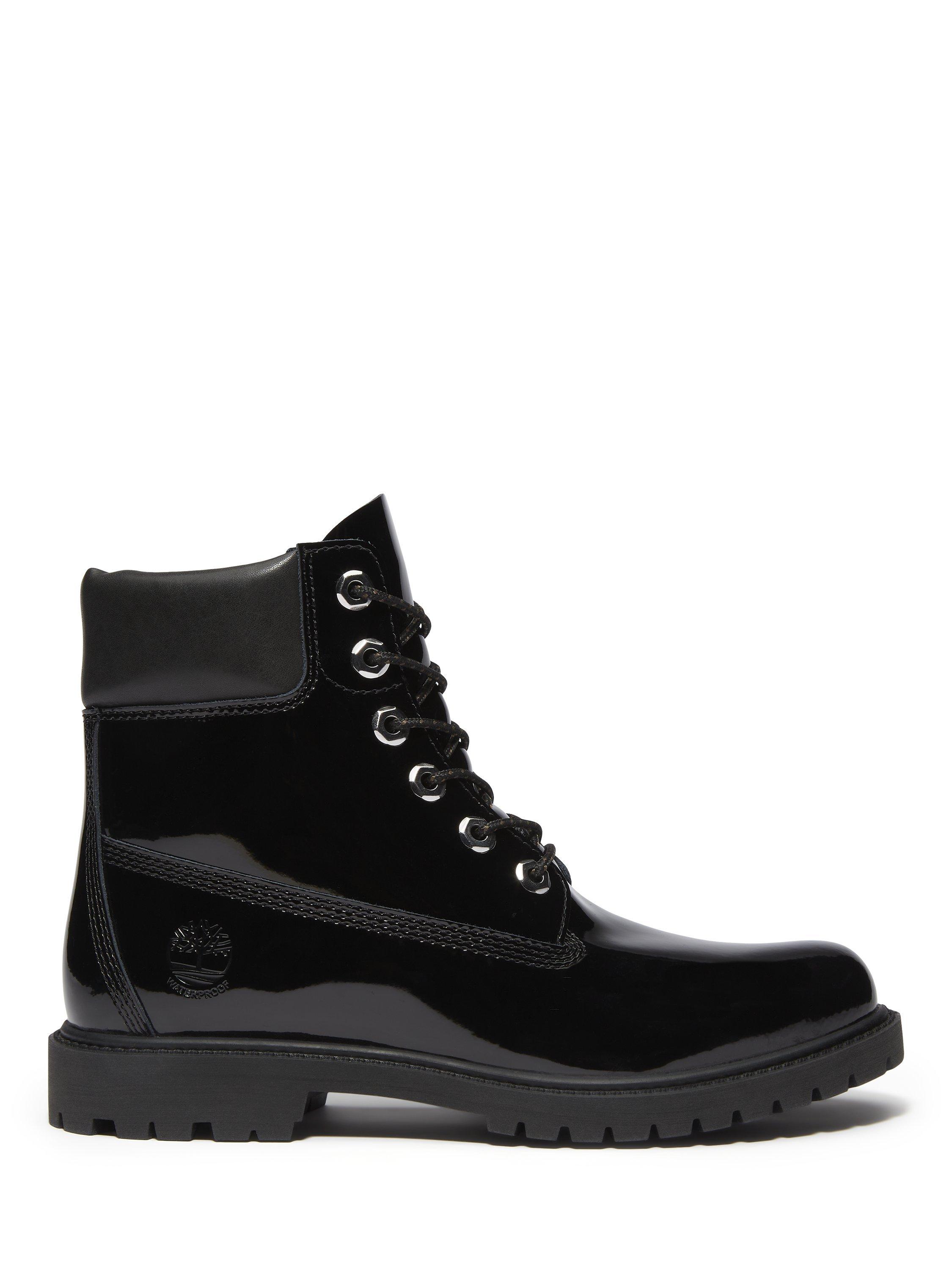 Timberland Premium Patent Leather Ankle Boots, Black