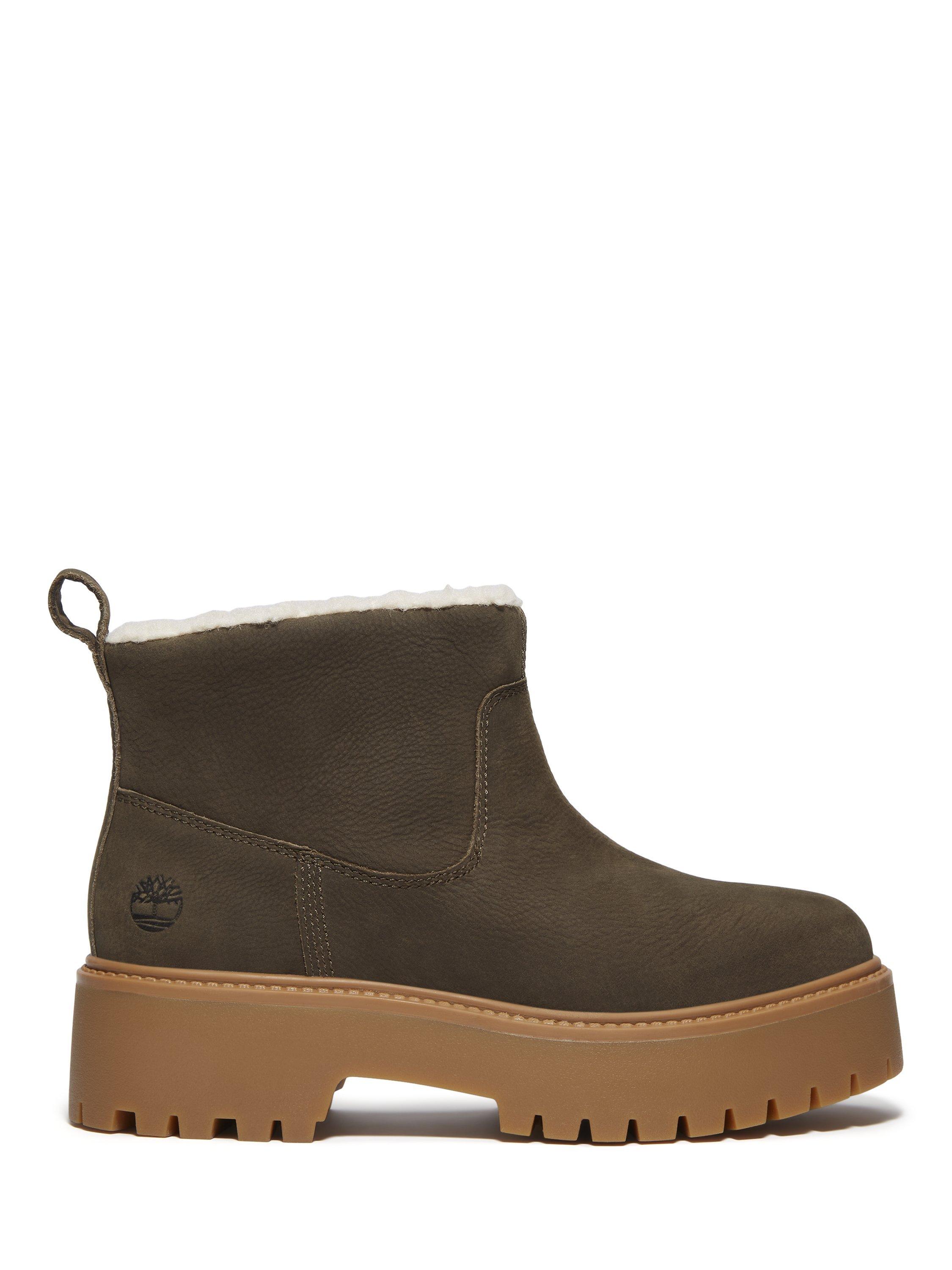 Product image 1 of 7, which shows Timberland Stone Mid Leather Ankle Boots, Dark Brown, 7