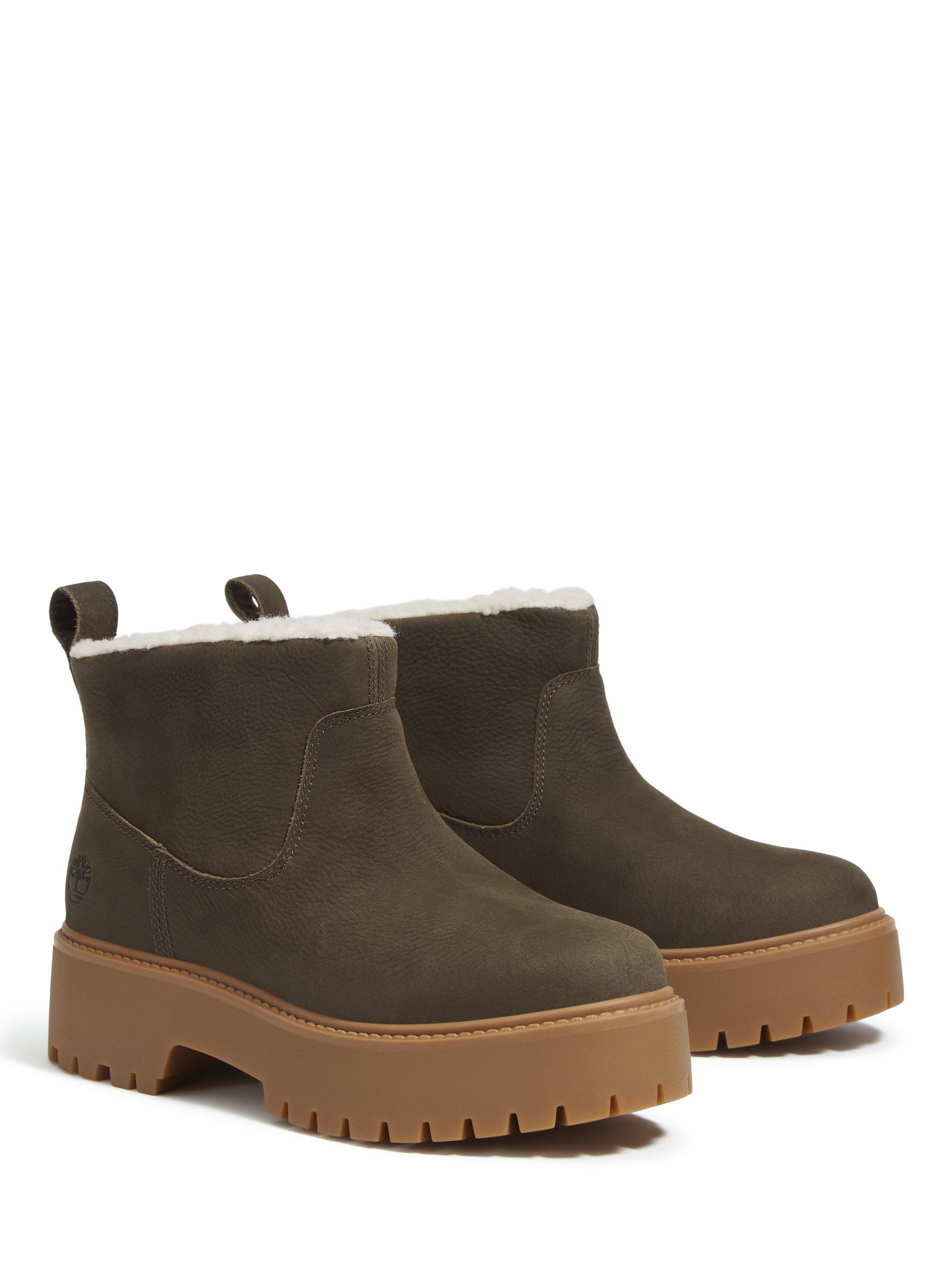Product image 3 of 7, which shows Timberland Stone Mid Leather Ankle Boots, Dark Brown, 7