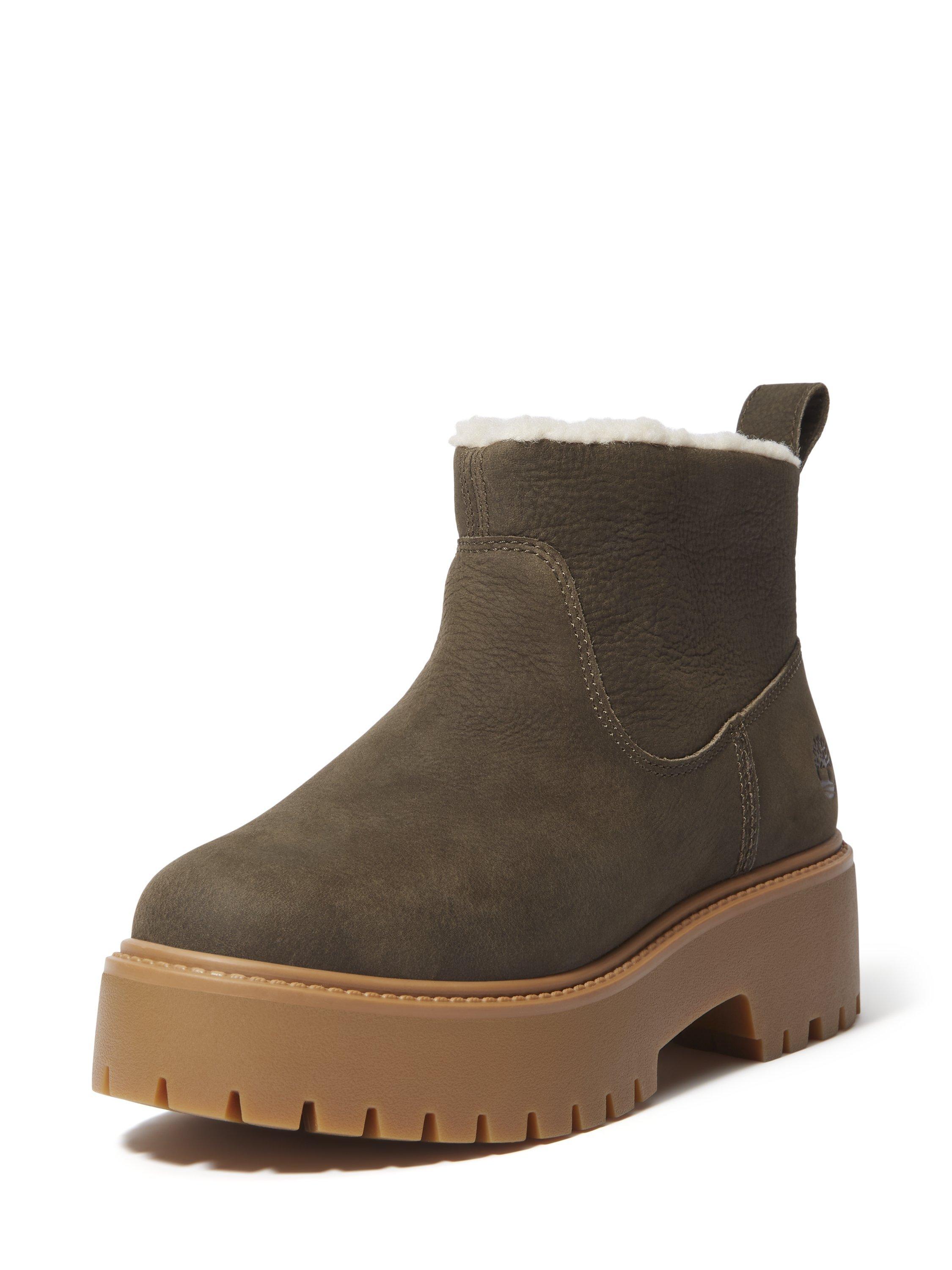 Product image 4 of 7, which shows Timberland Stone Mid Leather Ankle Boots, Dark Brown, 7