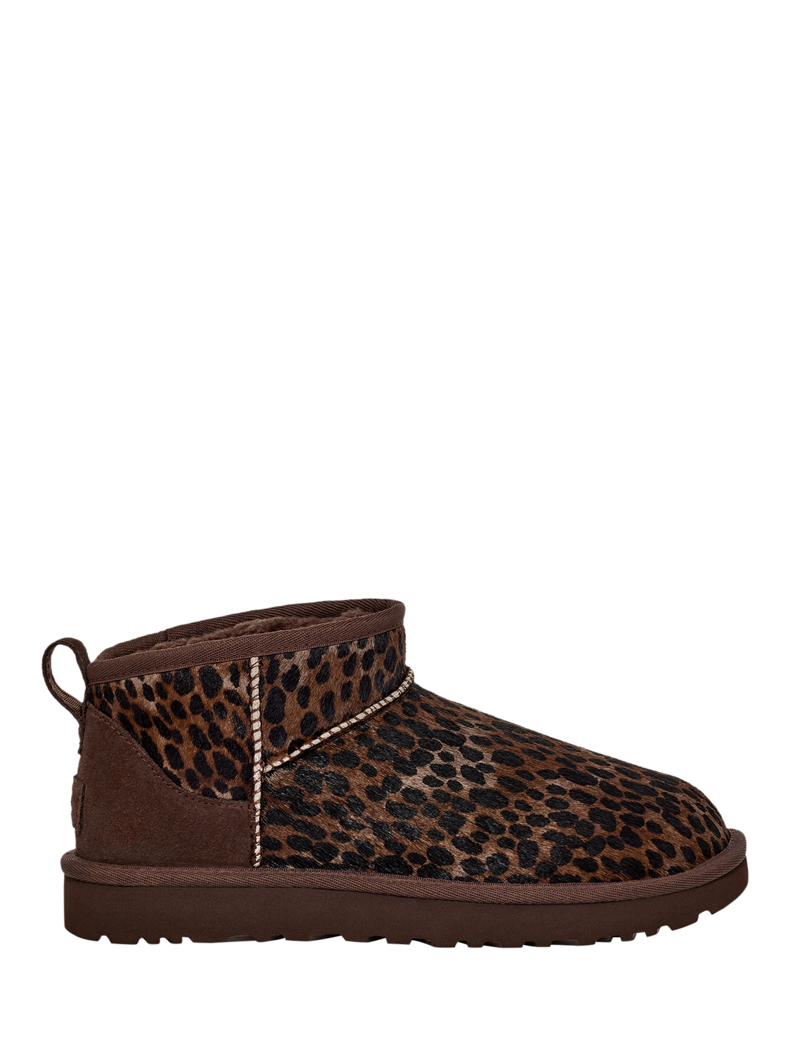 Product image 1 of 5, which shows UGG Classic Ultra Mini Calf Hair Ankle Boots, Brown/Multi, 3