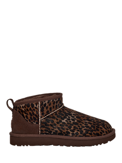 UGG Classic Ultra Mini Calf Hair Ankle Boots, Brown/Multi, Brown/Multi