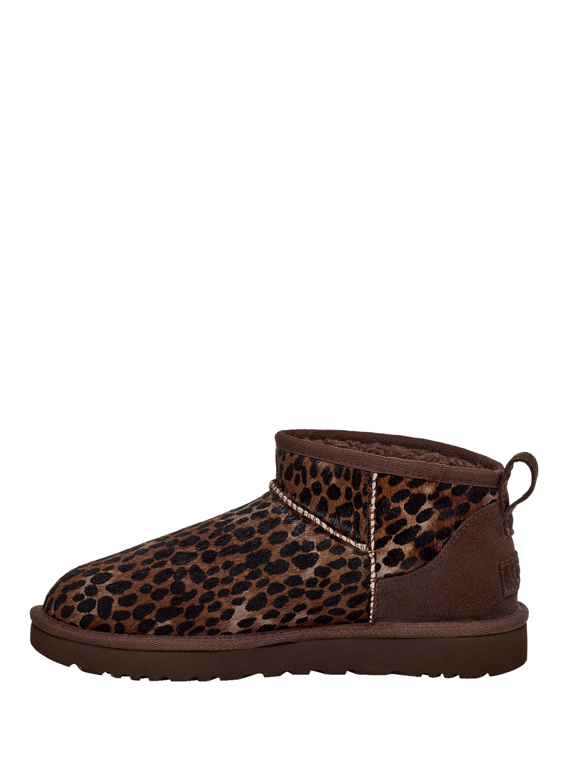 Product image 3 of 5, which shows UGG Classic Ultra Mini Calf Hair Ankle Boots, Brown/Multi, 3