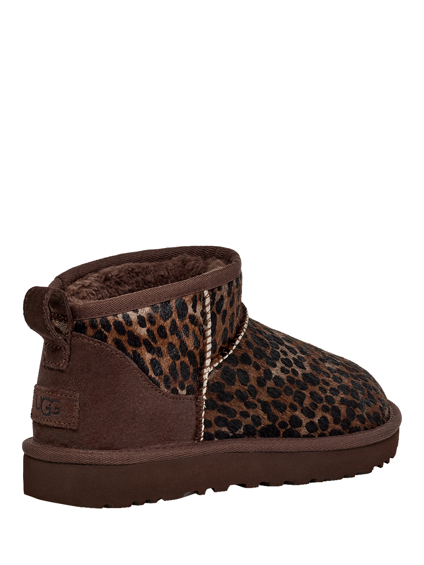 Product image 4 of 5, which shows UGG Classic Ultra Mini Calf Hair Ankle Boots, Brown/Multi, 3