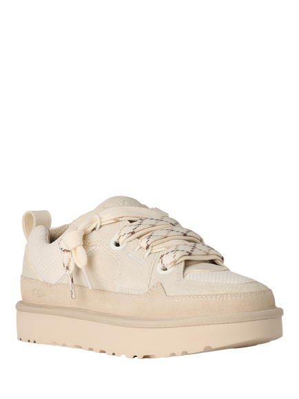 UGG Lo Lowmel Suede Blend Trainers, Off-white/Beige - view 2, Off-white/Beige