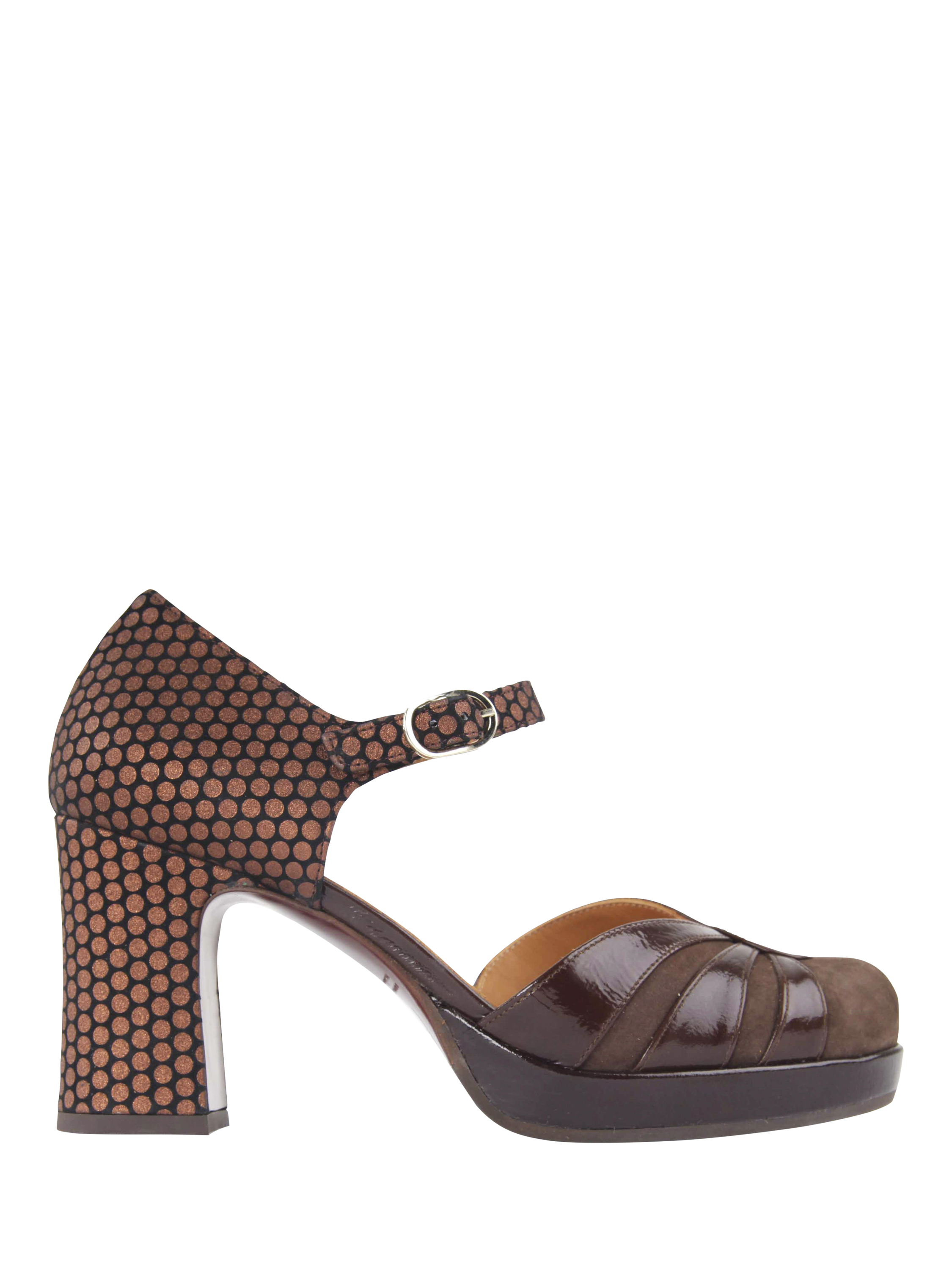 Chie Mihara Devi Moony Leather Court Shoes, Brown/Copper