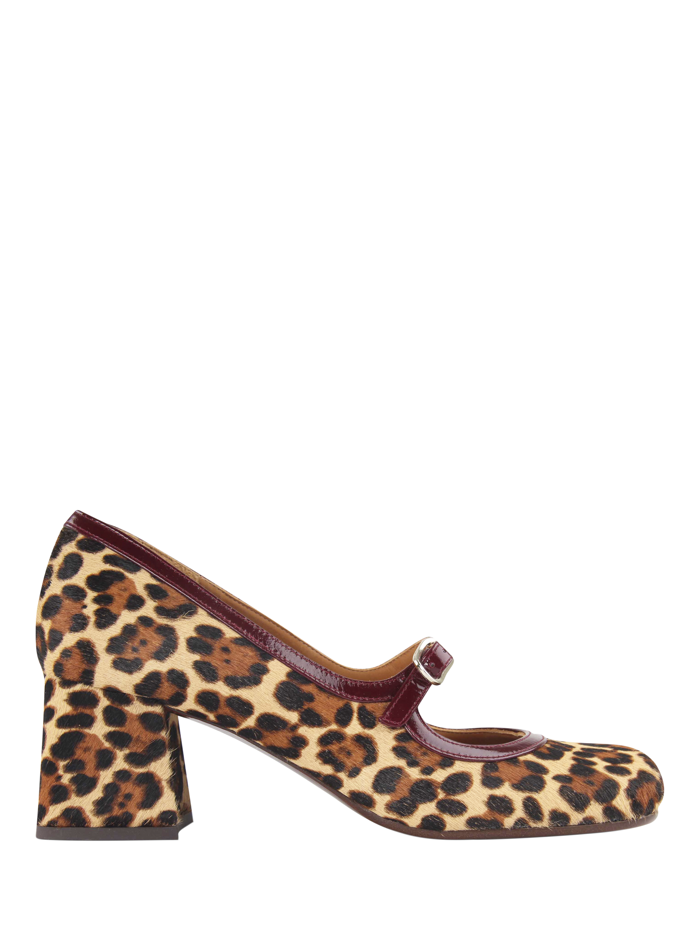 Product image 1 of 11, which shows Chie Mihara Mumma Leopard Leather Mary Janes, Beige/Brown/Multi, 4
