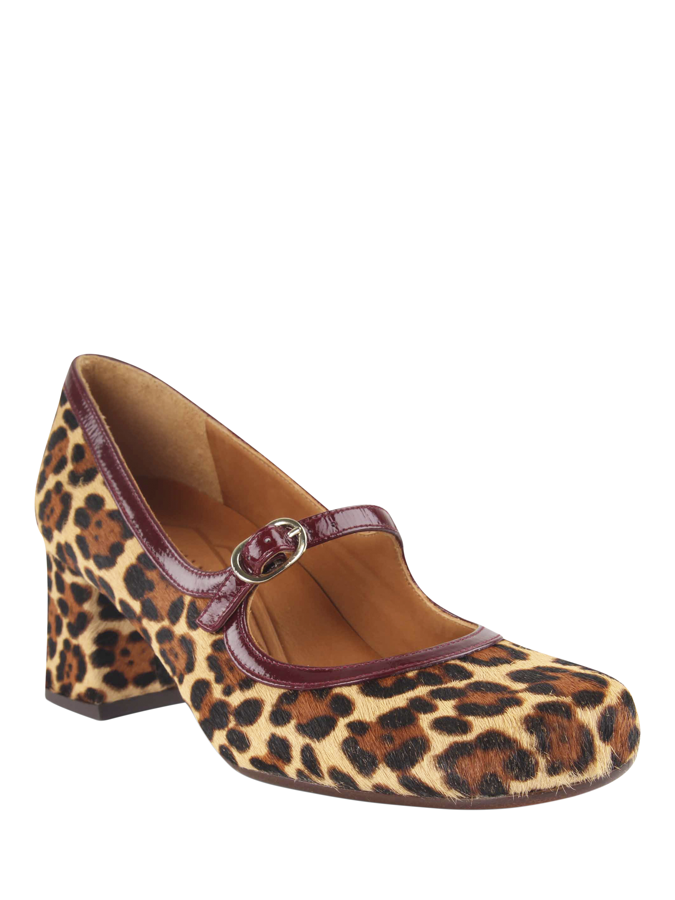 Product image 2 of 11, which shows Chie Mihara Mumma Leopard Leather Mary Janes, Beige/Brown/Multi, 4