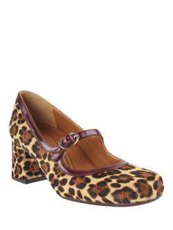 Chie Mihara Mumma Leopard Leather Mary Janes, Beige/Brown/Multi - view 2, Beige/Brown/Multi