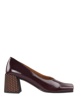 Chie Mihara Uranio Leather Court Shoes, Burgundy/Copper, Burgundy/Copper