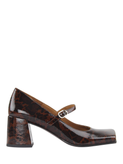 Chie Mihara Ustakio Leather Tortoise Mary Janes, Brown, Brown