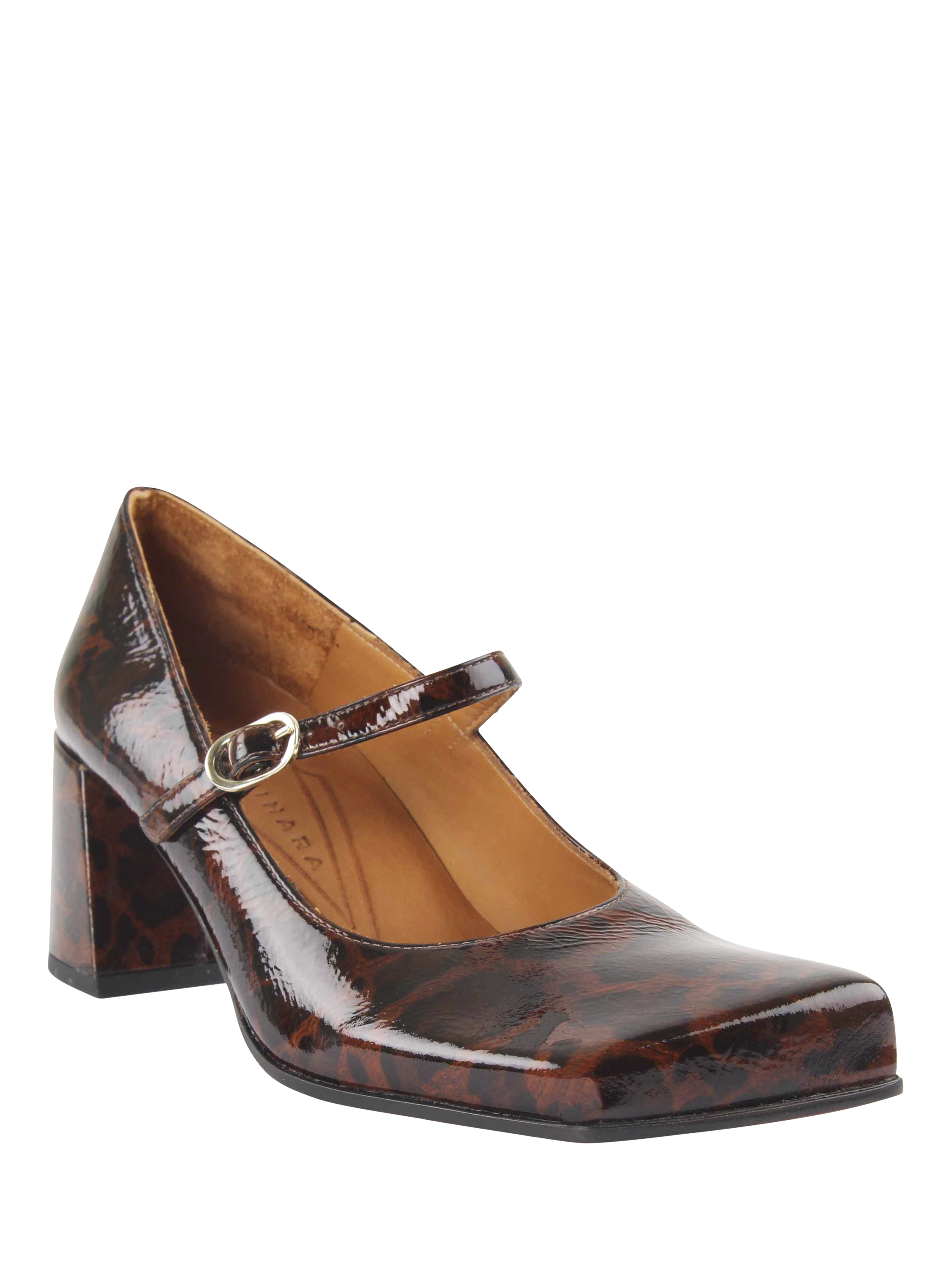 Product image 2 of 4, which shows Chie Mihara Ustakio Leather Tortoise Mary Janes, Brown, 4