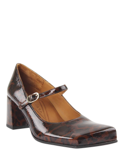 Chie Mihara Ustakio Leather Tortoise Mary Janes, Brown - view 2, Brown