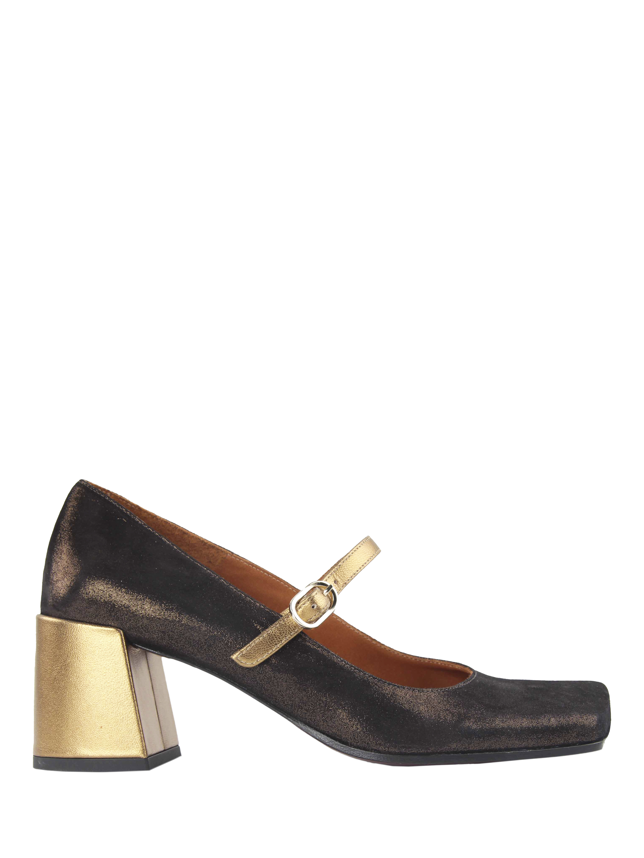 Product image 1 of 4, which shows Chie Mihara Ustakio Leather Mary Janes, Bronze/Gold, 4