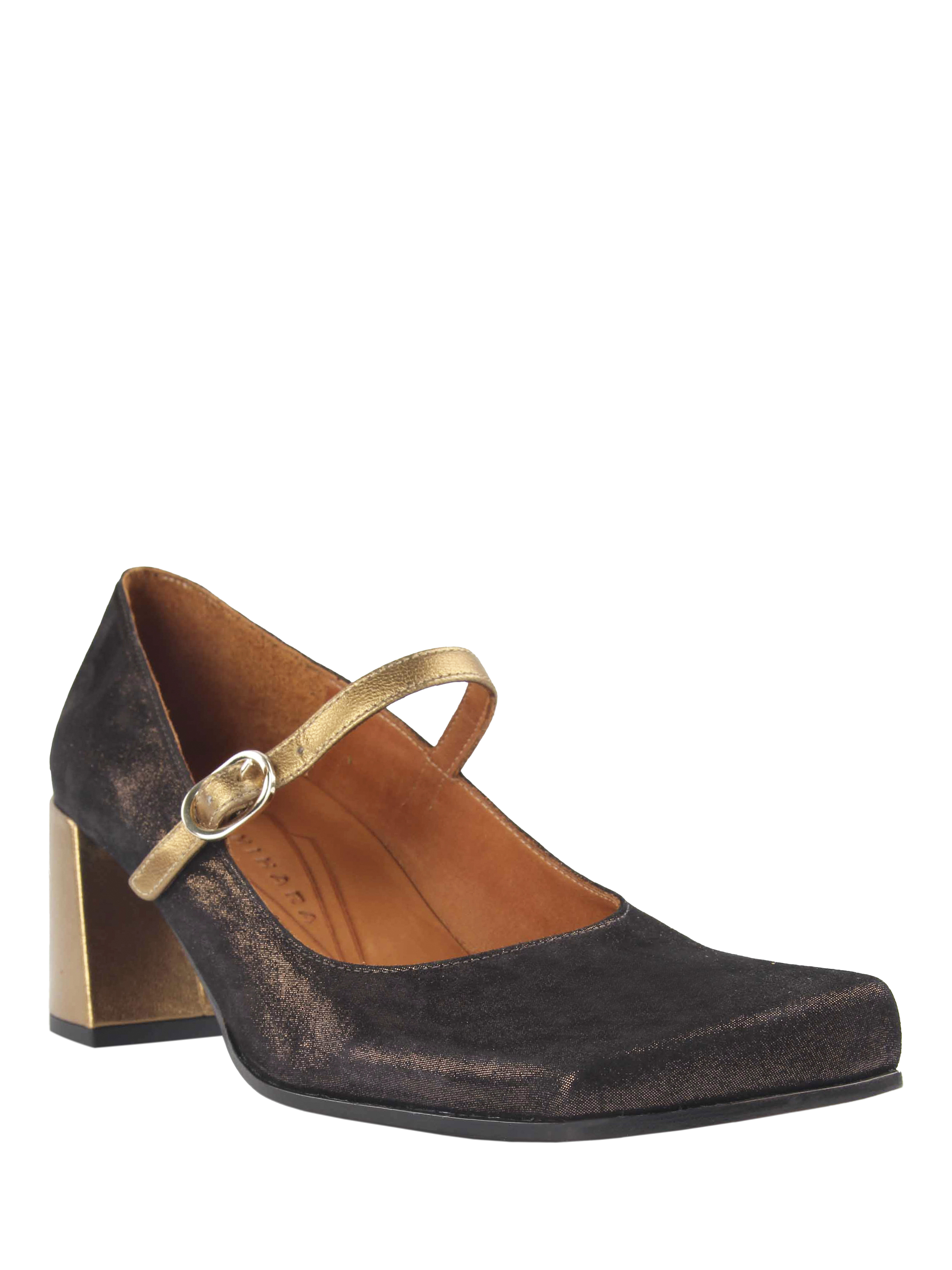 Product image 2 of 4, which shows Chie Mihara Ustakio Leather Mary Janes, Bronze/Gold, 4