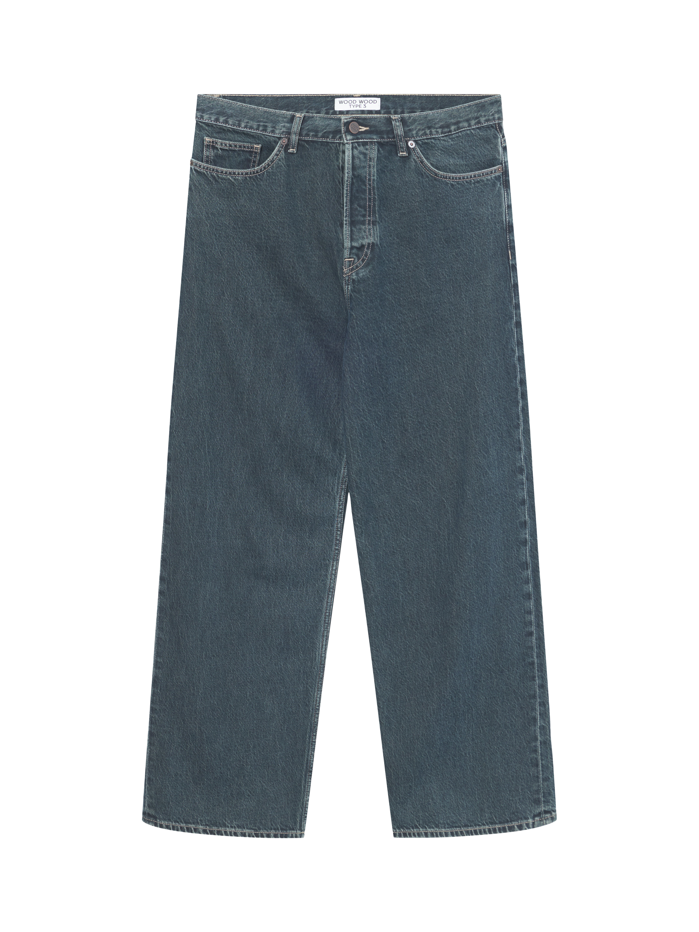 WOOD WOOD Type Cotton Slim Wide Leg Denim Jeans
