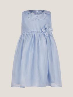 Monsoon Baby Petal Occasion Dress, Pale Blue