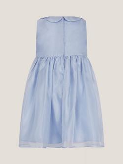 Monsoon Baby Petal Occasion Dress - view 2, Pale Blue