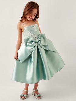 Monsoon Kids' Juniper Occasion Dress, Sage, Sage