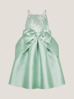 Monsoon Kids' Juniper Occasion Dress, Sage - view 2, Sage