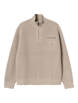Carhartt WIP Detroit Half Zip Jumper, Fleur De Sel, Fleur De Sel
