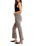 Good American Leopard Print Kick Flare Jeans, Brown Multi