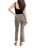 Good American Leopard Print Kick Flare Jeans, Brown Multi