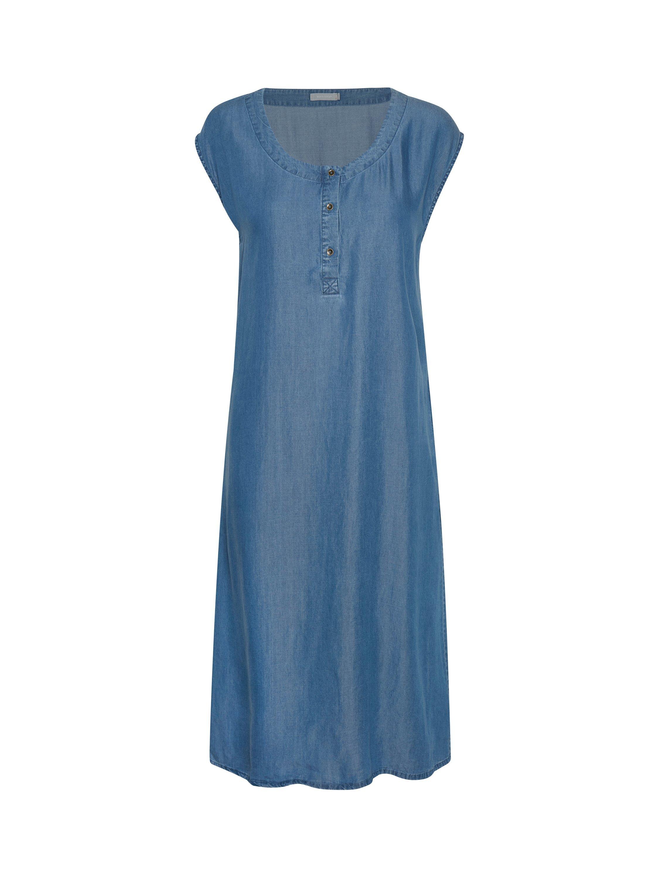 Product image 5 of 6, which shows KAFFE Pelina Short Sleeve Denim Midi Dress, Mid Blue, S