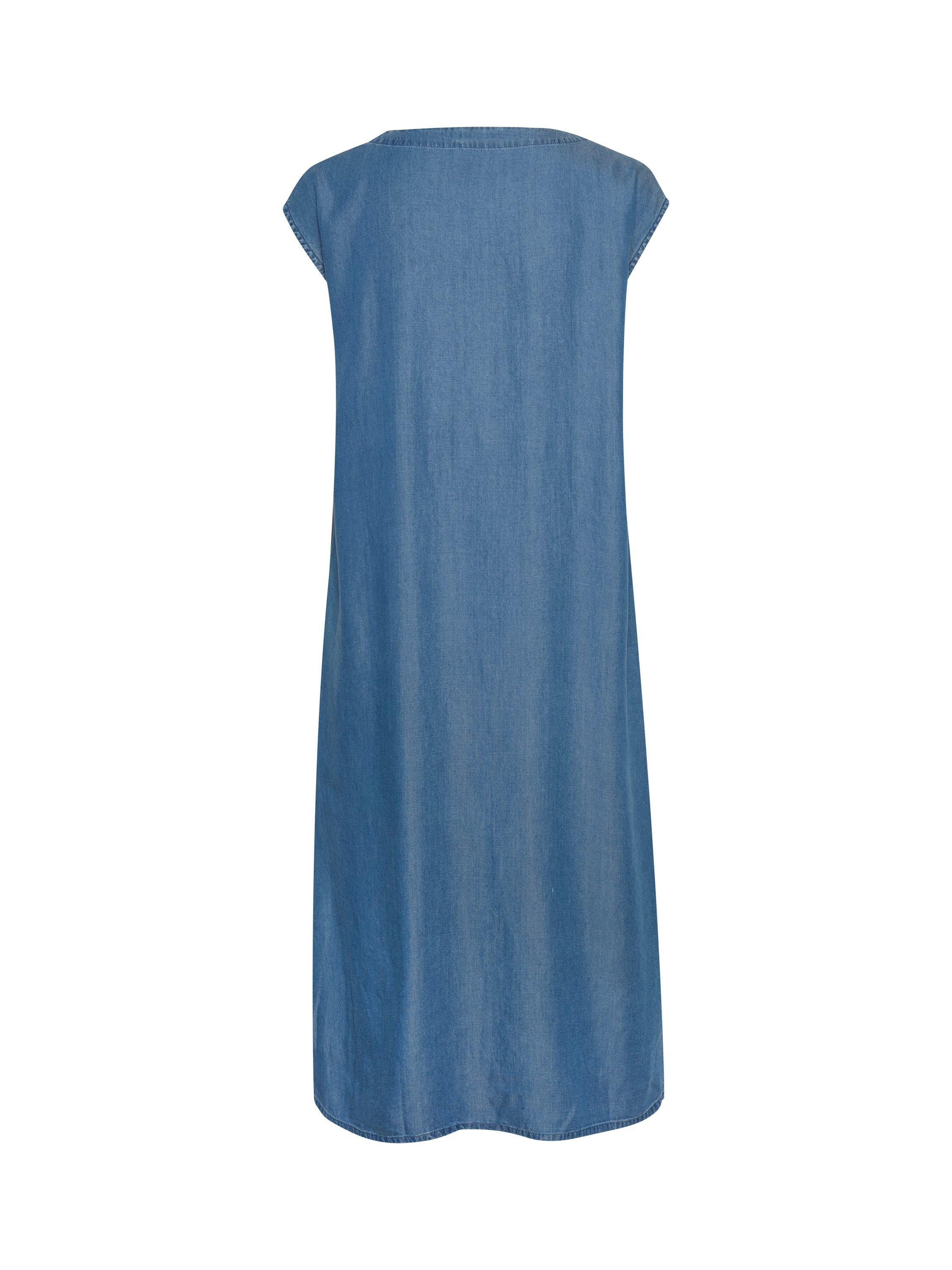 Product image 6 of 6, which shows KAFFE Pelina Short Sleeve Denim Midi Dress, Mid Blue, S