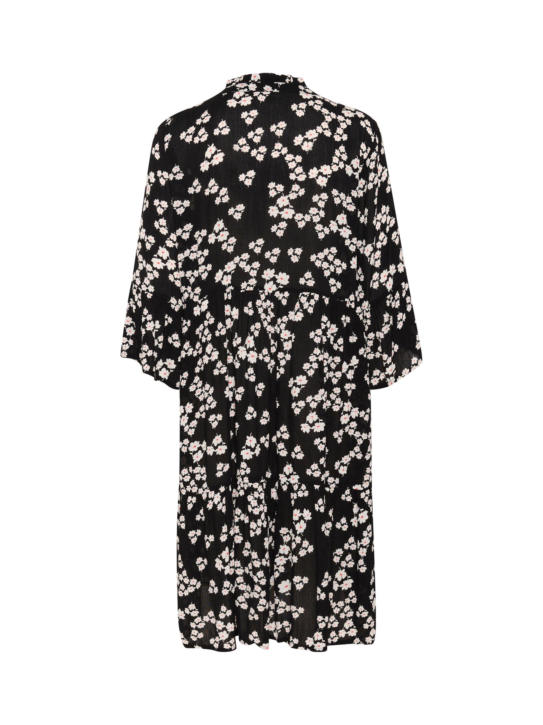 Product image 6 of 6, which shows KAFFE Hera Amber Floral Relaxed Fit Knee Length Dress, Black/Multi, 8