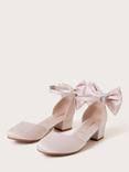 Monsoon Kids' Sara Satin Bow 2-Part Heeled Shoes, Pink