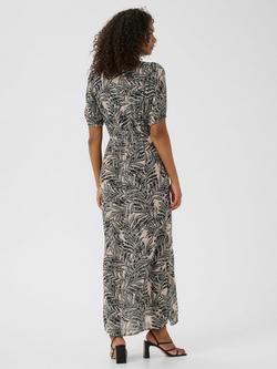 KAFFE Isolde Leafy Flared Maxi Dress, Green/Multi - view 2, Grey/Multi