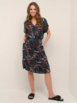 KAFFE Jenn Floral Knee Length Dress, Blue/Multi, Blue/Multi