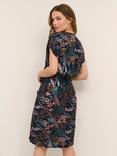 KAFFE Jenn Floral Knee Length Dress, Blue/Multi