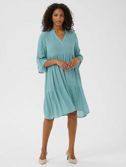 KAFFE Marianah Tiered Dress, Mid Blue, Mid Blue